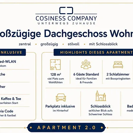 Helle Großzügige Dachgeschoss I Parkplatz I Schloss Blick #cosiness Company *